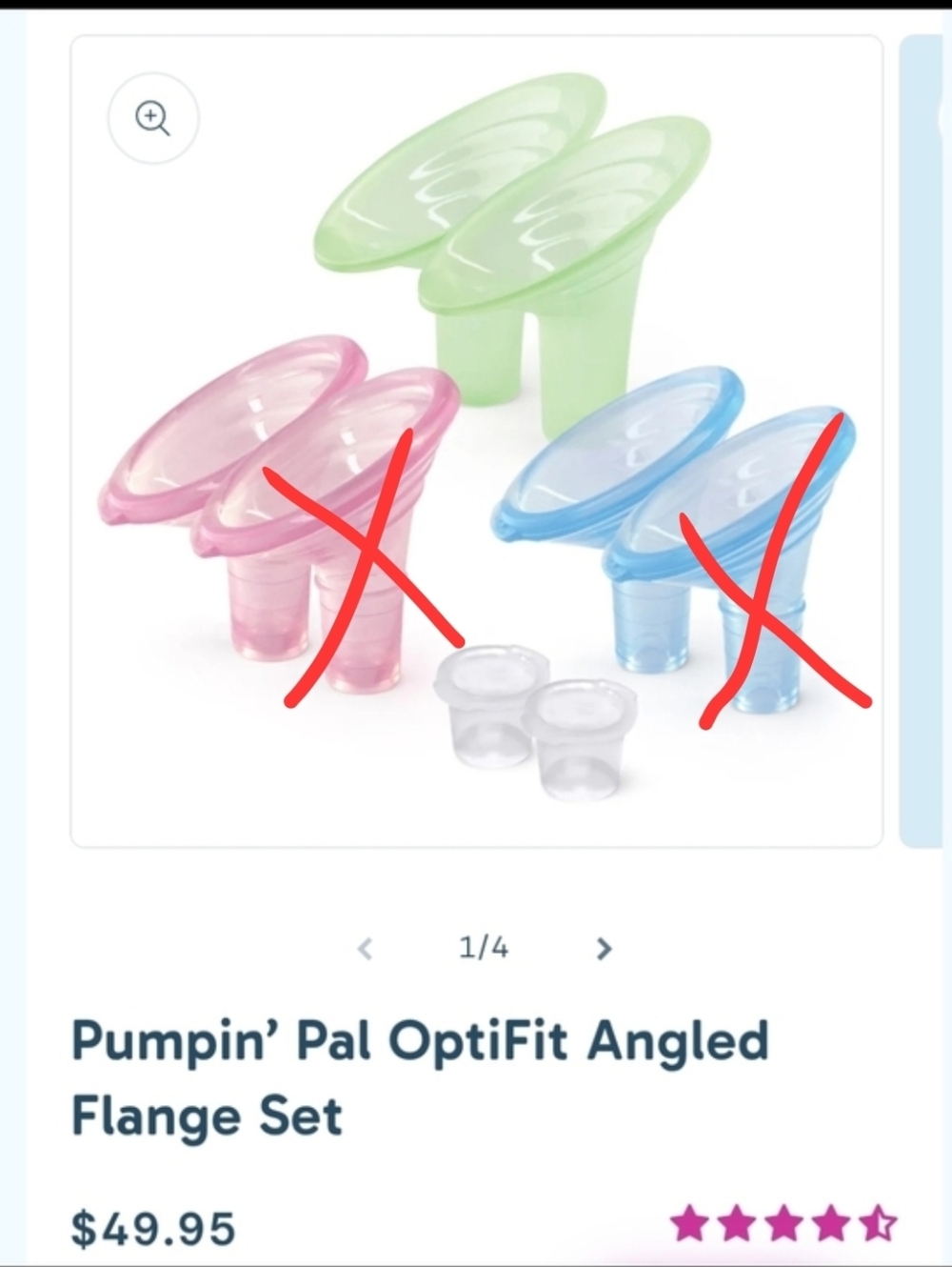 OptiFit Angled Flange Set - Pink, Blue, Green